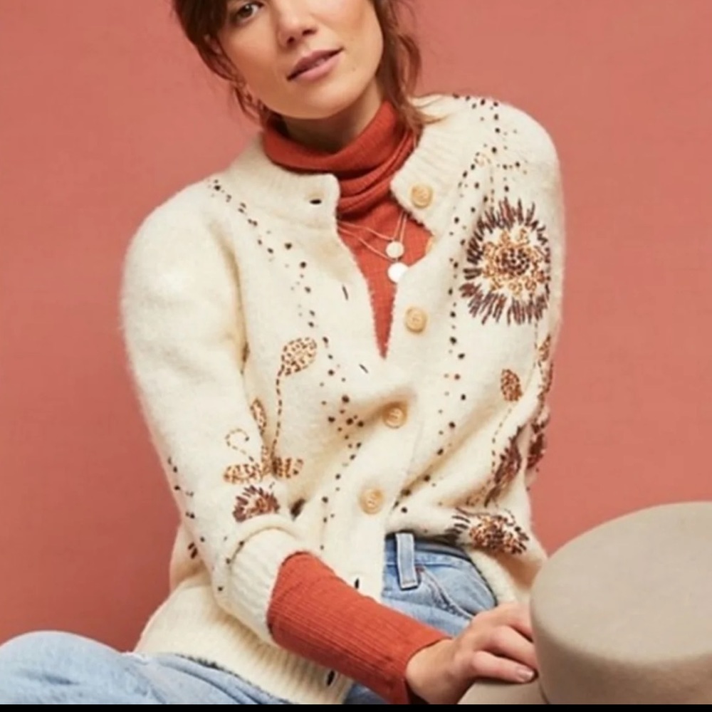 Anthropologie Field Flowers Tuileries Cardigan